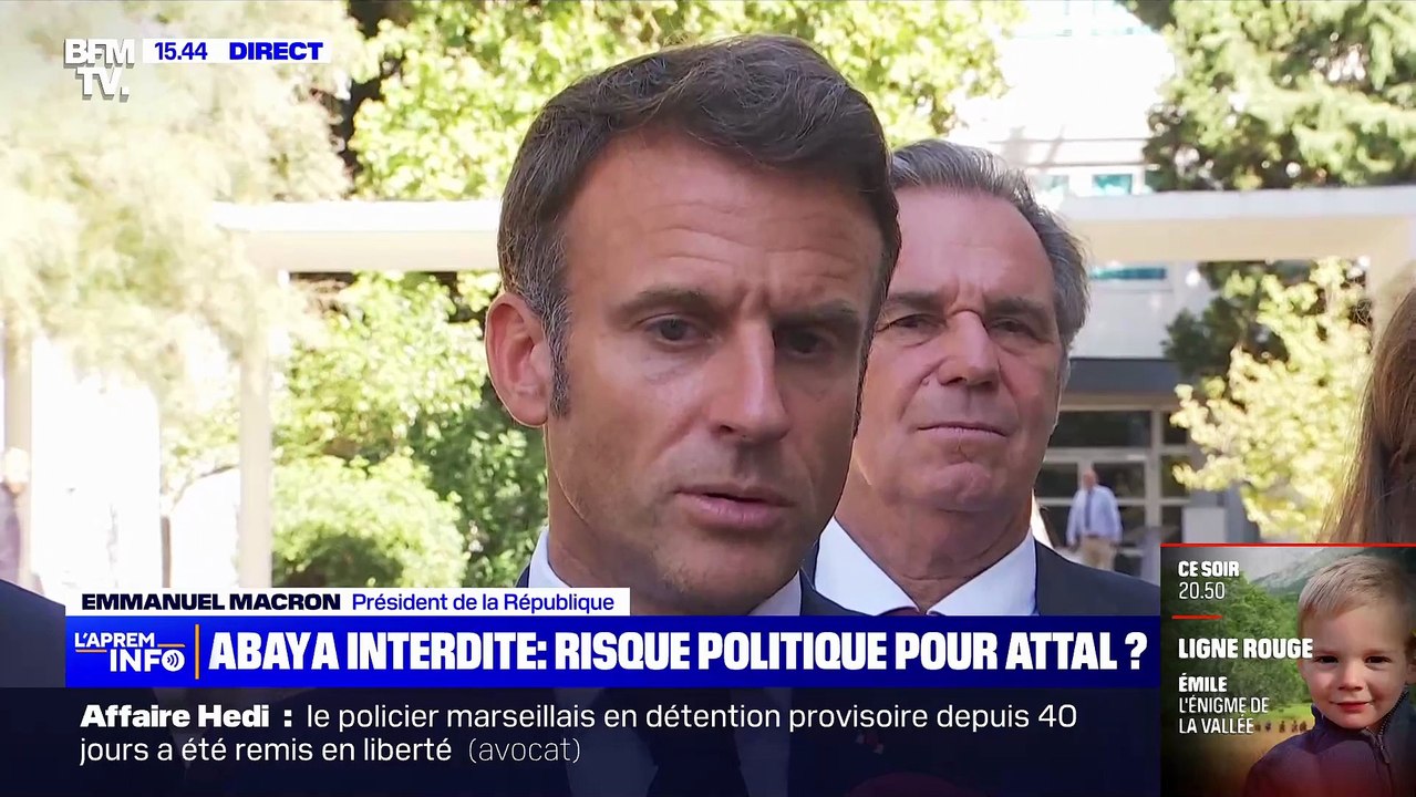 Regardez Emmanuel Macron qui s'exprime sur la laïcité et l'abaya: "On ne laissera rien passer! Nous devons êtes intraitables"