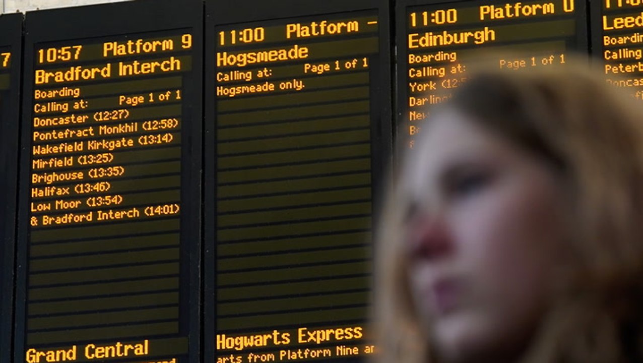 Hogwarts Express ‘departs’ from Platform 9¾ at King’s Cross station