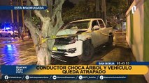 Conductor choca un árbol en San Borja y fue detenido cuando intentó darse a la fuga