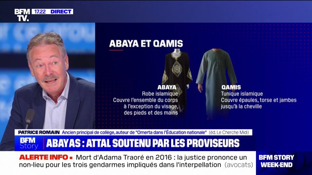 Interdiction de l'abaya à l'école: J'espère que nous n'avons pas un ministre de l'Éducation 'crocodile' c'est-à-dire avec une grande bouche et des petits bras explique Patrice Romain, ancien principal de collège