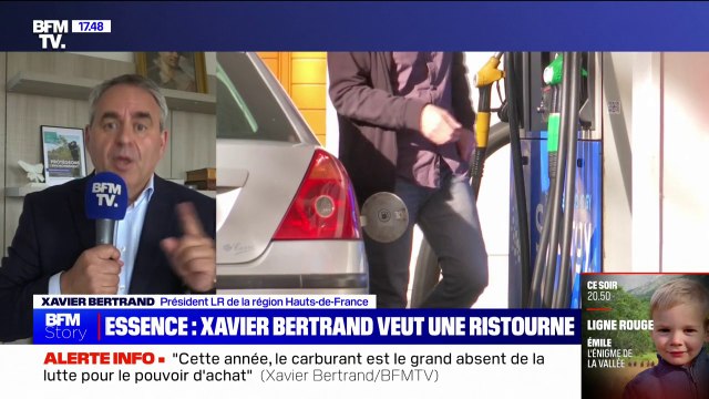 Xavier Bertrand sur le prix de l'essence: Je demande qu'on fasse une aide de 15 à 20 centimes. On ne peut pas s'habituer à payer son litre 2 euros