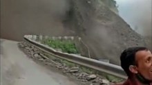 A scary moment as locals try to outrun landslide  #naturaldisaster #naturefury