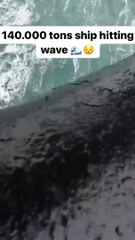 Unbelievable! Massive 140k Tons Ship Confronts Gigantic Wave Head-On #extremeweather