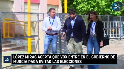 López Miras acepta que Vox entre en el Gobierno de Murcia para evitar las elecciones