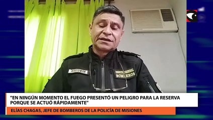 Elías Chagas dijo "el fuego cubría una superficie de 2 hectáreas y media"