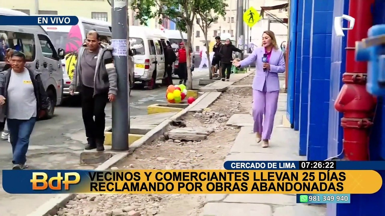 Vecinos y comerciantes llevan 25 días reclamando por obras abandonadas en el Cercado de Lima