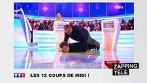 Jean-Luc Reichmann en sandwich sous un candidat des 12 Coups de midi !