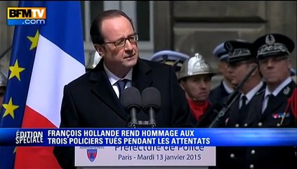 L'hommage rendu par François Hollande aux trois policiers