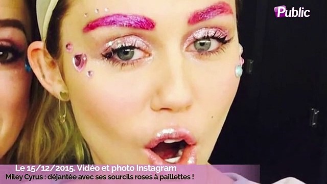 Exclu Vidéo : Miley Cyrus : déjantée avec ses sourcils roses à paillettes !