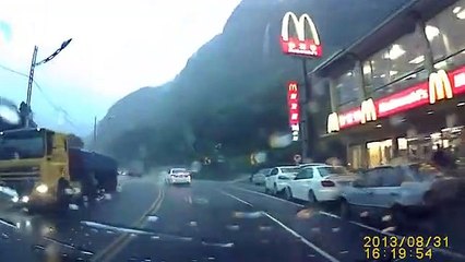 Chute d'un rocher : il frôle la mort