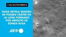 NASA revela imagen de posible cráter en la Luna formado por impacto de sonda rusa