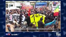 Un CRS en feu pendant la manifestation contre la loi Travail