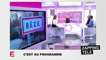 Sophie Davant et l'équipe de C'est au programme hilares à cause d'une ville au nom coquin