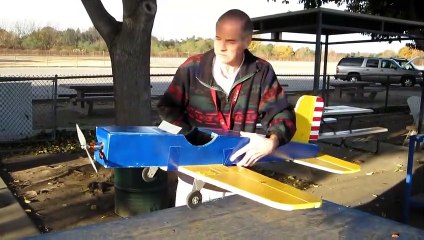 Un écureuil se promène en avion télécommandé