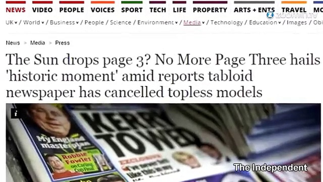 Débat au journal The Sun : fini les seins nus ?