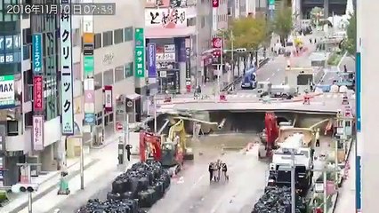 Record d'efficacité : comment les Japonais ont réparé un énorme sinkhole en moins d'une semaine !