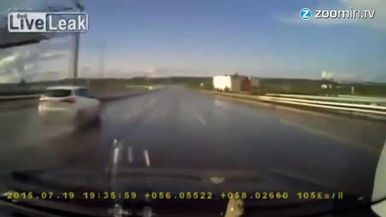 Attention aquaplaning spectaculaire !