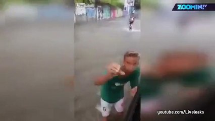 Brésil : il filme des inondations quand soudain...