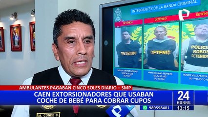 "Los Frescos del Cercado": Caen delincuentes que usaban coche de bebé para cobrar cupos