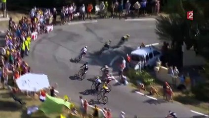 Tour de France 2015 : la chute effrayante de Geraint Thomas dans un ravin