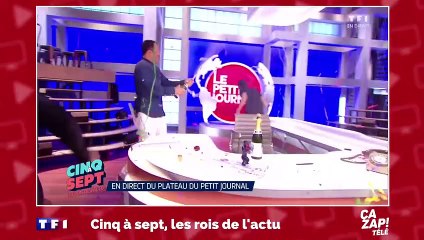 Un invité quitte le plateau du Grand Journal en direct