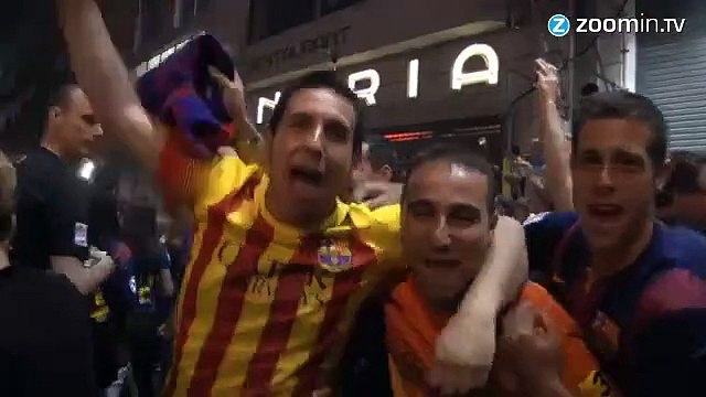 La joie éclatante des supporters du FC Barcelone !