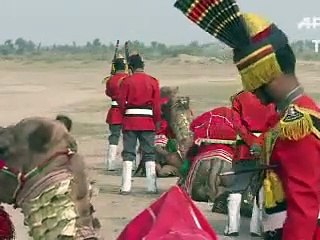 Au Pakistan, un orchestre de cornemuses à dos de dromadaires