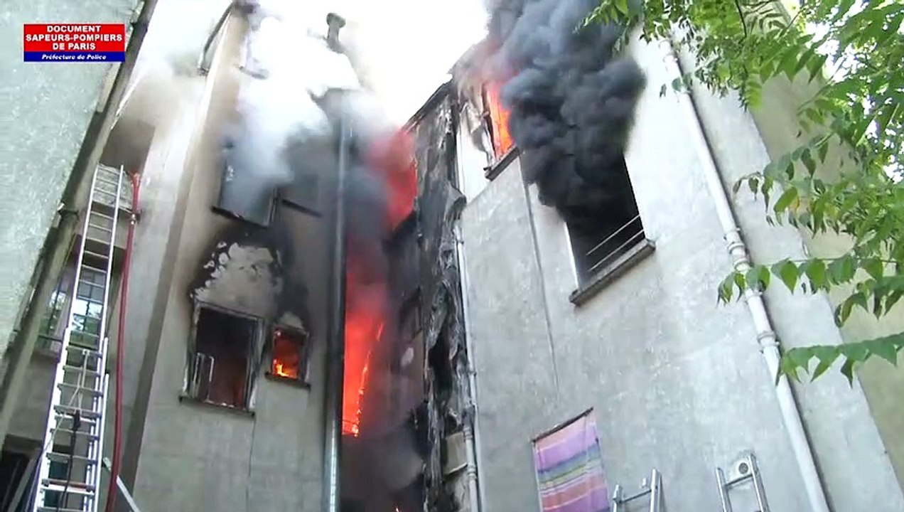 Incendie d'immeuble Saint-Denis 7 juin 2016  BEAUJARD BSPP