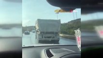 Başakşehir'de Hafriyat Kamyonu Yolu Betonla Doldurdu