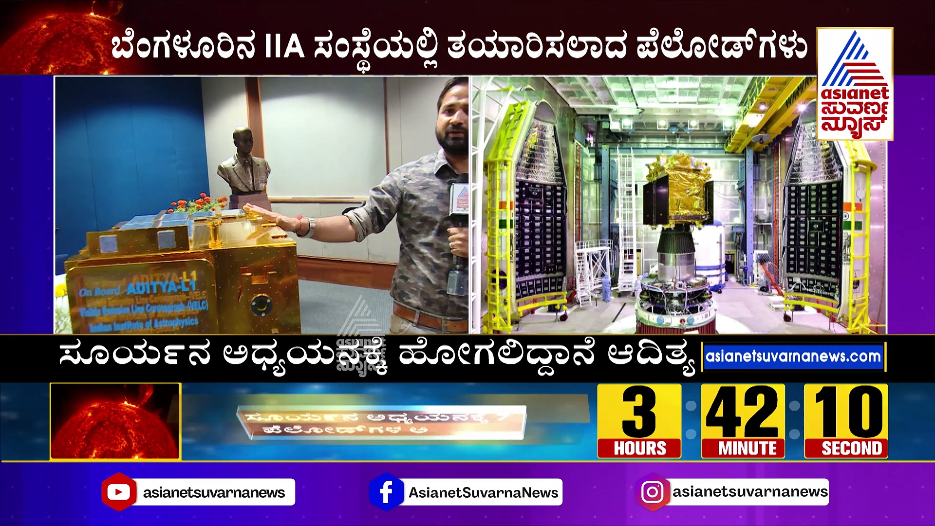 ಸೂರ್ಯನತ್ತ ಆದಿತ್ಯ L-1 ಉಡಾವಣೆ: ಬೆಂಗಳೂರು ಮೂಲದ IIA ಸಂಸ್ಥೆಯಿಂದ ಪೆಲೋಡ್‌ ತಯಾರಿಕೆ