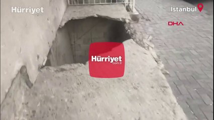 Güngören'de beton çöktü, oluşan çukura düşen 2 kişi yaralandı
