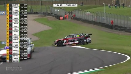 BTCC Donington Park 2023 Race 3 Last Lap Drama Leader Lloyd Failure