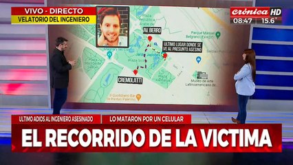 Ingeniero asesinado: este fue el recorrido de la víctima
