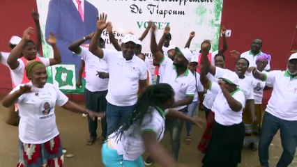 Pascal Ebily et Ahui Anwanzi en campagne pour les élections municipales 2023 à Tiapoum