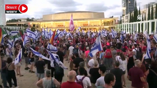 İsrail'de Netanyahu hükümetinin yargı düzenlemesine karşı yürütülen protestolar 35. haftasında devam ediyor