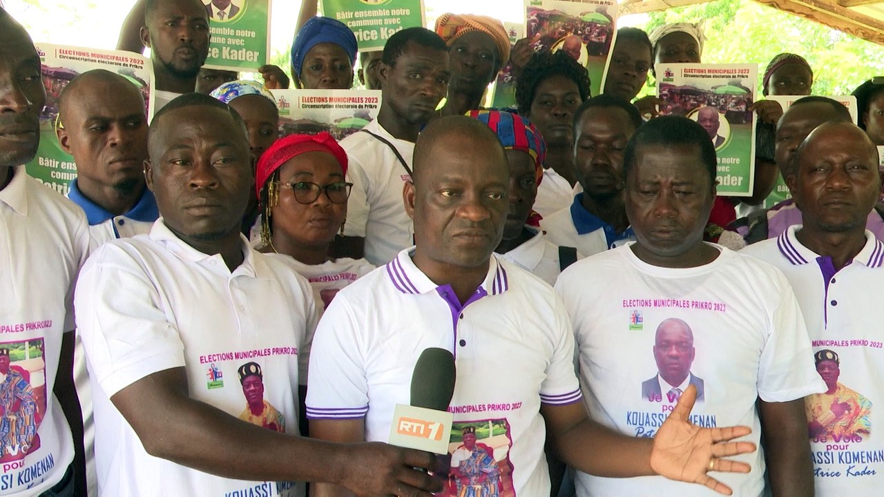Adi Isac, Kouassi Kader et Ekra Antoine en campagne pour les municipales 2023 à Prikro