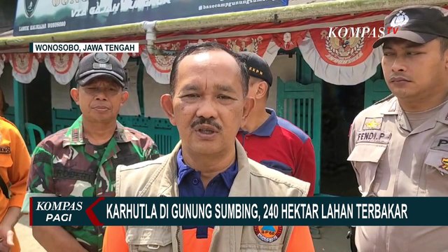 240 Hektar Lahan di Gunung Sumbing Wonosobo Hangus Terbakar