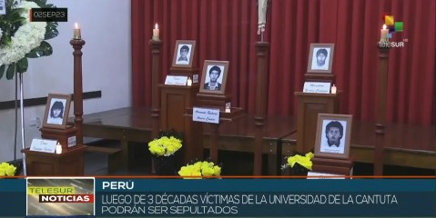 Download Video: Perú: Restos de cinco víctimas de la masacre de La Cantuta recibirán digno sepelio