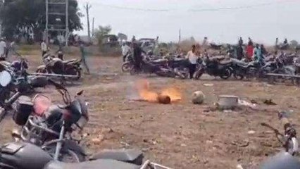 बक्सर: पिपराढ़ के धर्मायोजन में सिलेंडर में लगी आग, मची अफरा-तफरी