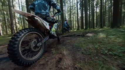 Bike riding in the middle of forest