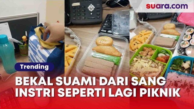 Viral Aksi Karyawan Pamerkan Bekal Makanan dari sang Istri, Warganet: Ini Bekal Apa Mau Camping?