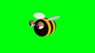 Honeybee Flying Animation Effects Green screen Background