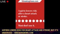 Aspirin lowers risk for heart attack and stroke, but it’s underused - 1breakingnews.com