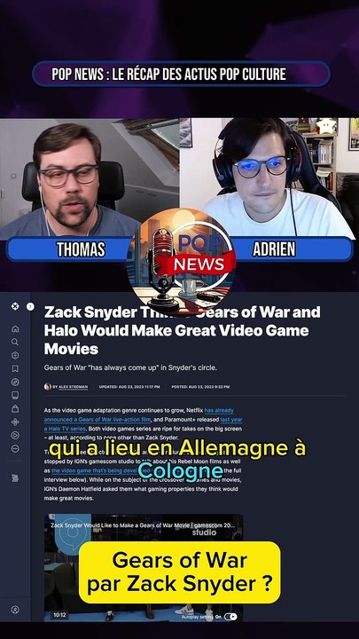 GEARS OF WAR et HALO par ZACK SNYDER ?