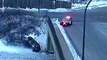 Teens drive car off overpass to escape police during high-speed chase _ USA TODAY #Shorts