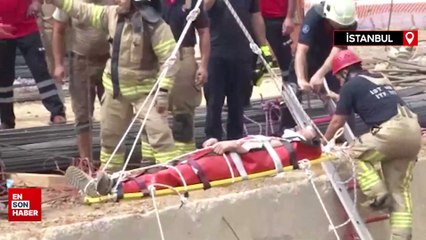 Maltepe’de İBB’nin meydan alt geçit çalışmasında bir işçi demirlerin altında kaldı