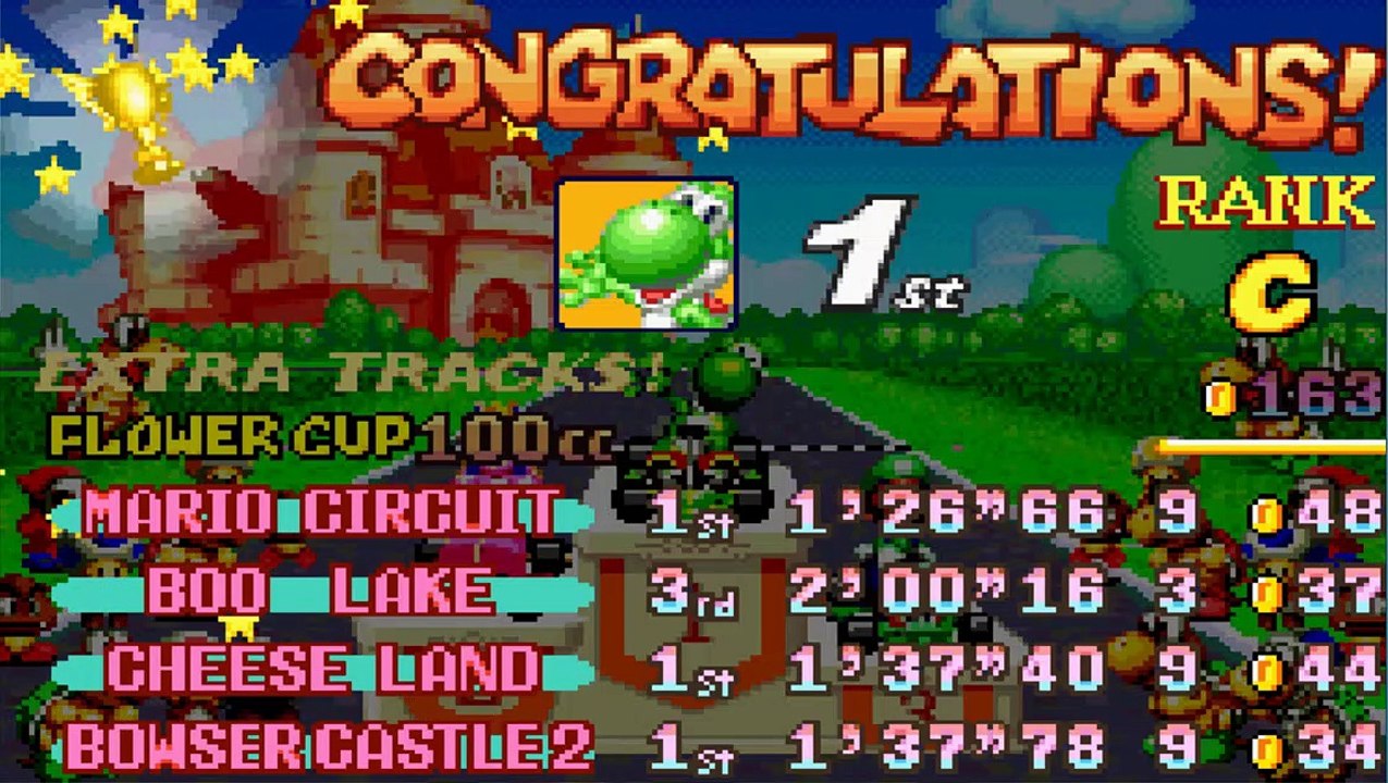[Walkthrough] Mario Kart Super Circuit - Partie 14 - Extras Coupes Champignon et Fleur 100cc