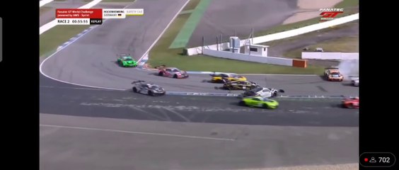 GT World Challenge 2023 Hockenheim Race 2 Start Evrard Krupinski Big Collision