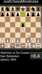 Alekhine is about to win with the Damiano's Bishop checkmate