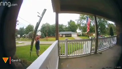 I Almost Broke My Neck From Ladder | Doorbell Camera Video